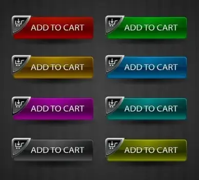 commerce web design elements shiny rectangular buttons sketch