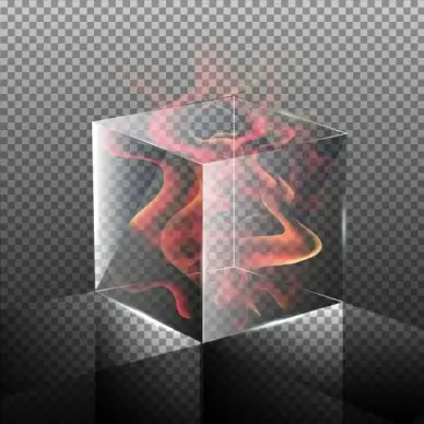 cube background flame icon 3d design checkered decoration