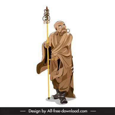 cullapatka attained arahantship icon cartoon character design