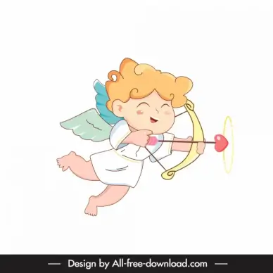 cupid icon cute handdrawn cartoon character sketch