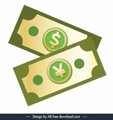 currency exchange icon dollar yuan cash sketch