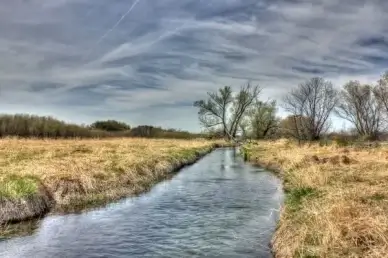 curving stream on the military ridge state trail