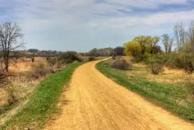 curving trail on the military ridge state trail