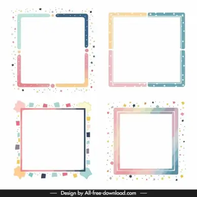 cute frame templates colorful stars spots decor