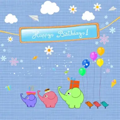 cute happy birthday card design