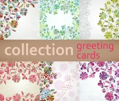 flora card templates colorful petals decor