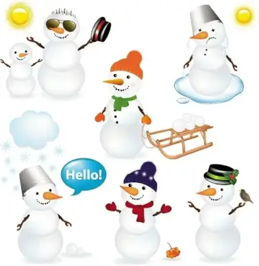 cute snowman vector
