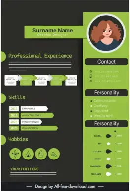 cv infographic template elegant contrast
