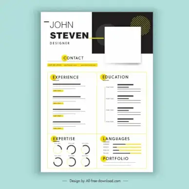 cv template bright white decor elegant modern design