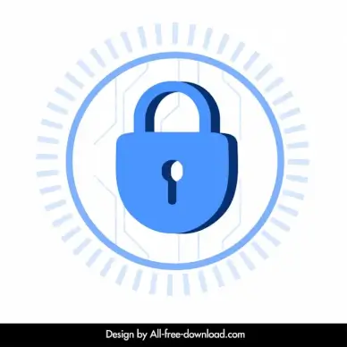 cyber security design element flat lock isolation design