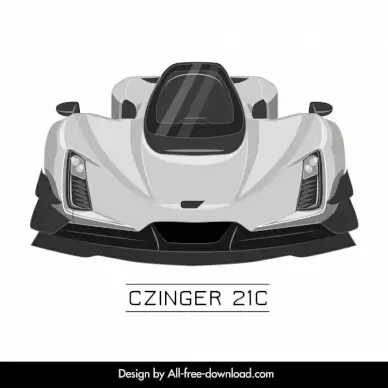 czinger 21c car model icon modern symmetric front view sketch