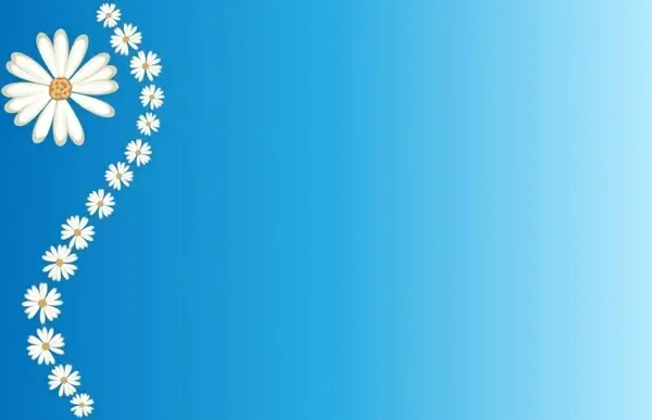 daisies on blue background