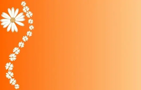 daisies on orange background