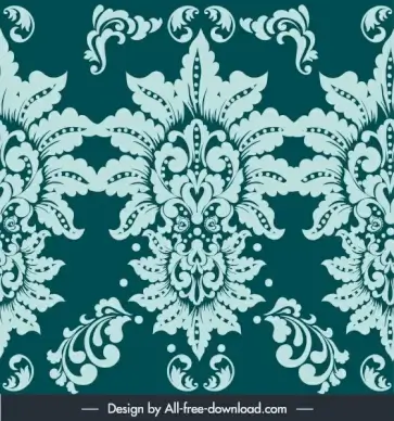 damask pattern elegant classic symmetric flower decor