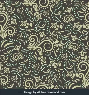 damask pattern floral sketch repeating messy design