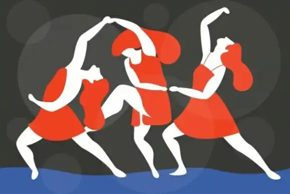dance background female dancers icons