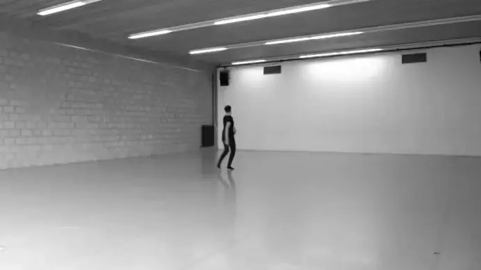 dancing artist performing new style in room