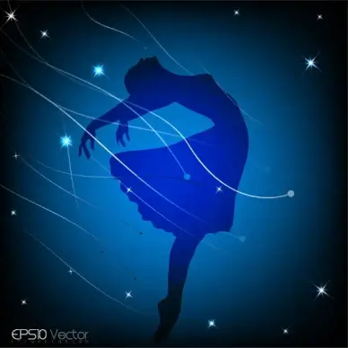 dancing girl silhouette background