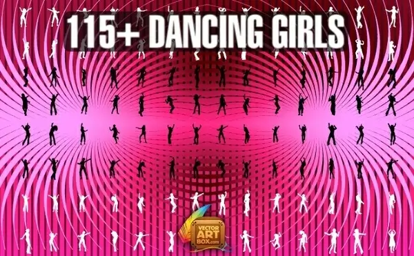 Dancing Girls Silhouettes