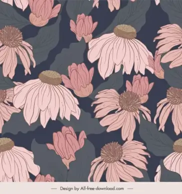 dandelion pattern template retro handdrawn design