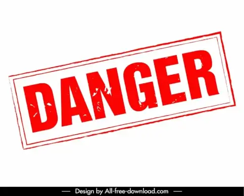 danger stamp template flat classic texts rectangle shape