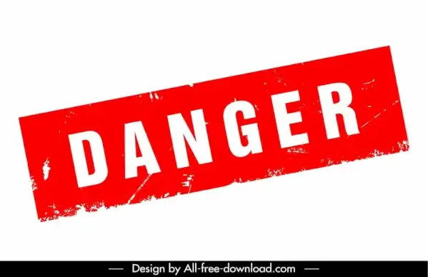 danger stamp template flat horizontal texts rectangular