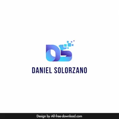 daniel solorzano logo template modern elegant 3d stylized texts design 