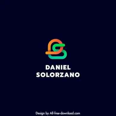 daniel solorzano logotype elegant flat stylized texts design 