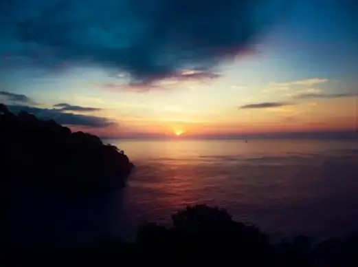 dawn dusk evening fog lake landscape light morning
