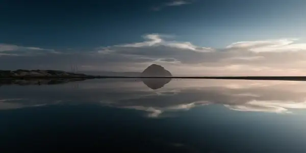 dawn dusk evening fog lake landscape moon morning