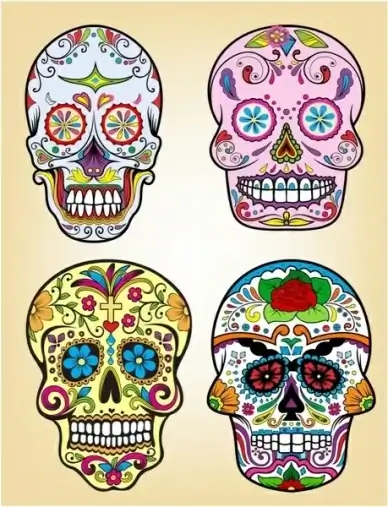 Day of the dead vector illustration set