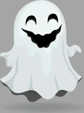 decorated ghost icon funny style white 3d design