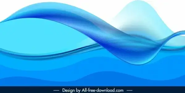 decorative background bright blue waving motion decor