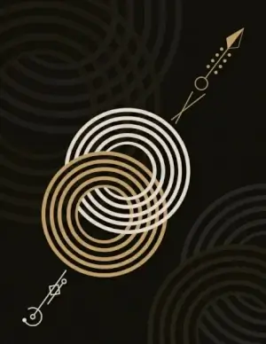 decorative background circles arrows ornament dark design