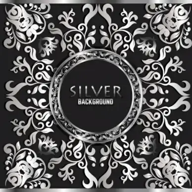 decorative background classical silver symmetric curves decor