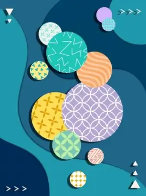 decorative background colorful flat circles ornament