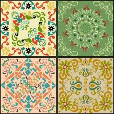 decorative background sets colorful classical symmetric decoration