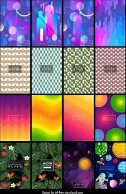 decorative background templates abstract geometric nature cosmos themes