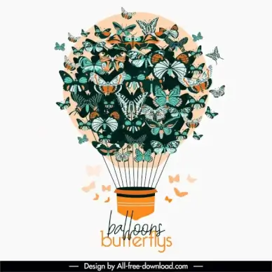 decorative balloon background butterflies ornament