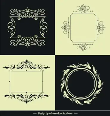 decorative border frame templates elegant retro symmetric shapes