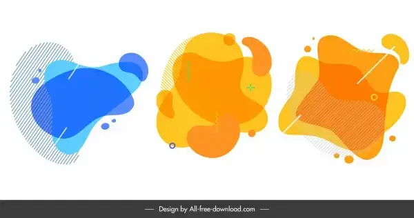 decorative elements abstract flat deformed shapes