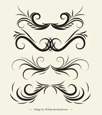 decorative elements elegant classic symmetric curves shapes