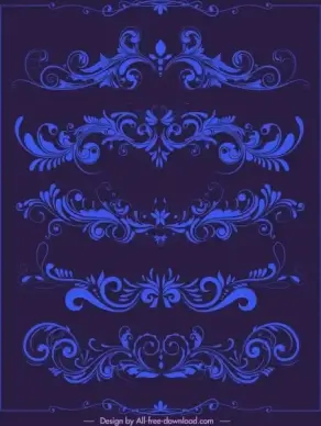 decorative elements elegant classical symmetrical curves