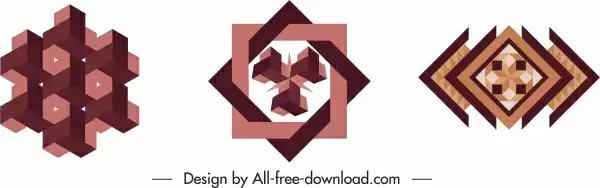 decorative elements illusive geometric symmetric shapes