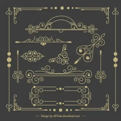 decorative elements templates european classical symmetric shapes