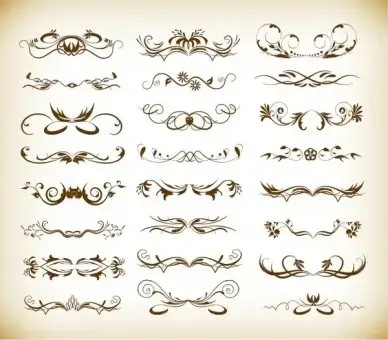 decorative elements vector graphic set