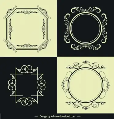 decorative frames templates european symmetric design retro decor