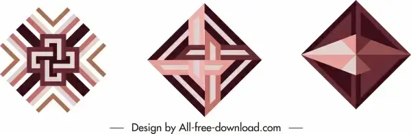 decorative geometric templates abstract symmetric illusion shapes