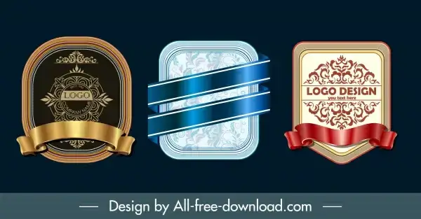 decorative label templates shiny modern elegant luxury design
