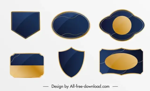decorative labels templates modern flat elegant shapes outline 